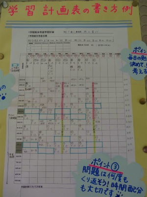 ６２期生通信 学習計画表